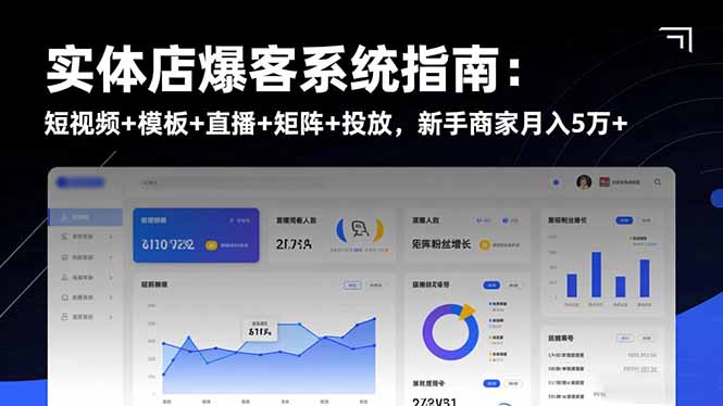 实体店爆客系统指南：短视频+模板+直播+矩阵+投放，新手商家月入5万+-云创网