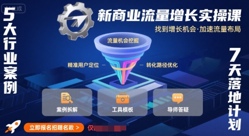 新商业流量增长实操课，找到增长机会，加速流量布局-云创网