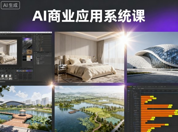 AI商业应用系统课，室内-软装-建筑-景观，智能设计+效果图+动画画实战-云创网