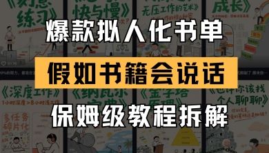 最新爆款拟人化书单玩法，假如书籍会说话，保姆级教程-云创网