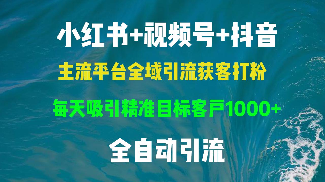 小红书，视频号，抖音主流平台全域引流获客打粉，每天吸引精准目标客户…-云创网