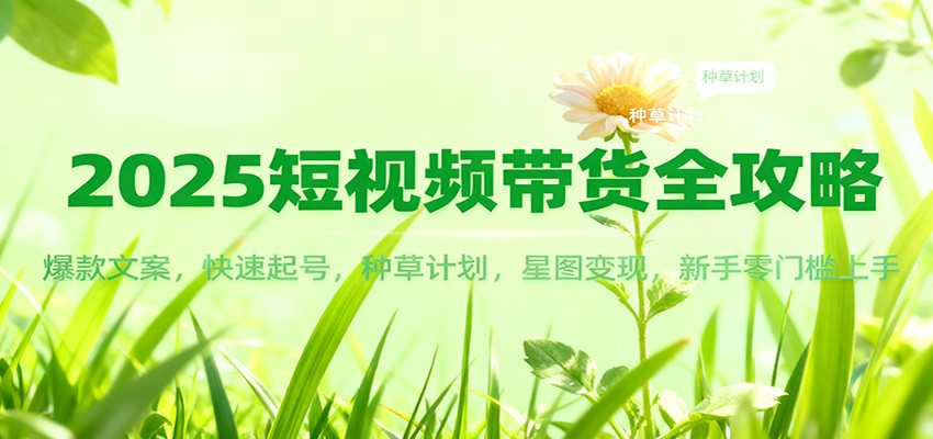 2025短视频带货全攻略：爆款文案，快速起号，种草计划，星图变现，新手零门槛上手-云创网