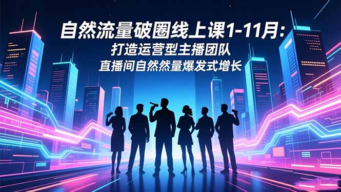 自然流量破圈线上课1-11月：打造运营型主播团队 直播间自然流量爆发式增长-云创网