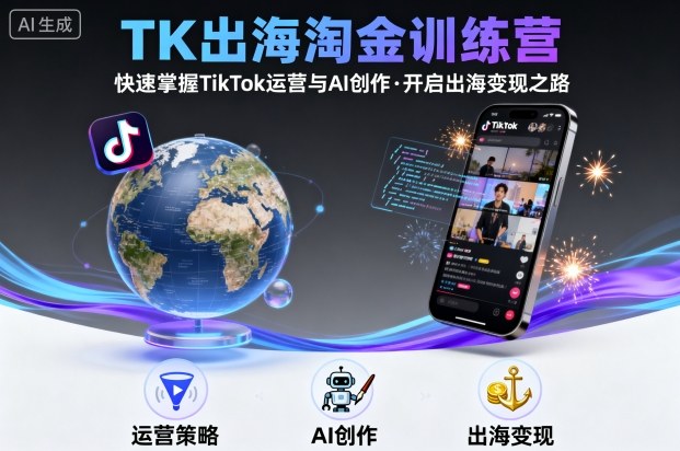 TK出海淘金训练营，助你快速掌握TikTok运营与AI创作，开启出海变现之路-云创网