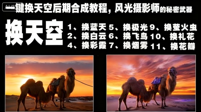 一键换天空后期合成教程，风光摄影师的秘密武器-云创网