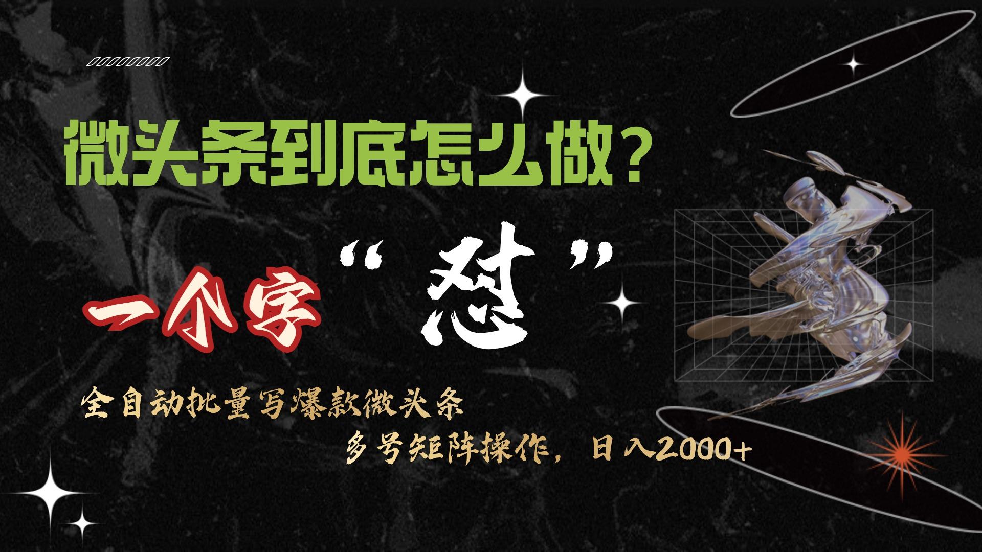 (9809期)微头条最新最强连怼操作，10分钟50条，真正解放双手，月入1w+-云创网