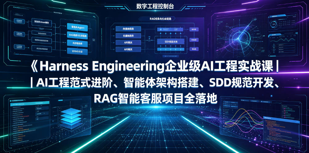 Harness Engineering企业级AI工程实战课｜AI工程范式进阶、智能体架构搭建、SDD规范开发、RAG智能客服项目全落地-云创网