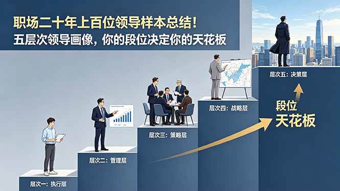 （18900期）付费文章：职场二十年上百位领导样本总结！五层次领导画像，你的段位决定你的天花板-云创网