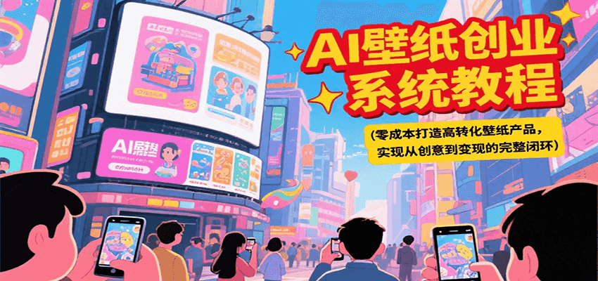AI壁纸创业系统教程，零成本打造高转化壁纸产品，实现从创意到变现的完整闭环-云创网