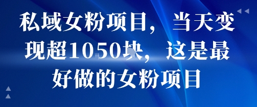 私域女粉项目，当天变现超1k，这是最好做的女粉项目，可放大操作-云创网