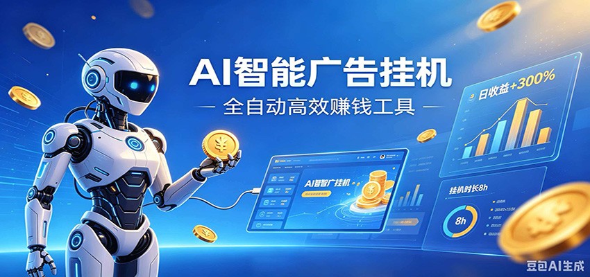 AI智能广告挂机，小白轻松上手，在家自动赚收益-云创网