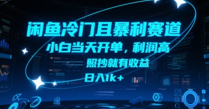 闲鱼冷门且暴利赛道，小白当天开单，利润高，照抄就有收益，日入1k+【揭秘】-云创网