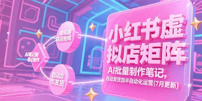 小红书虚拟店矩阵，AI批量制作笔记，自动发货加半自动化运营(7月更新-云创网