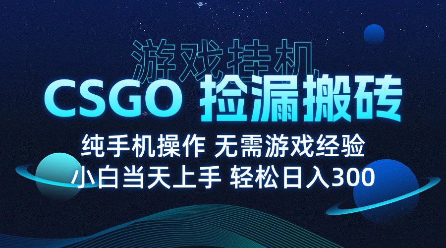 8月最新游戏搬砖，CSGO纯挂机，不需要玩游戏，实现真挂机，月入1W+-云创网