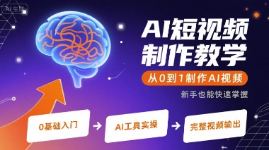 AI短视频制作教学，从0到1制作AI视频-云创网