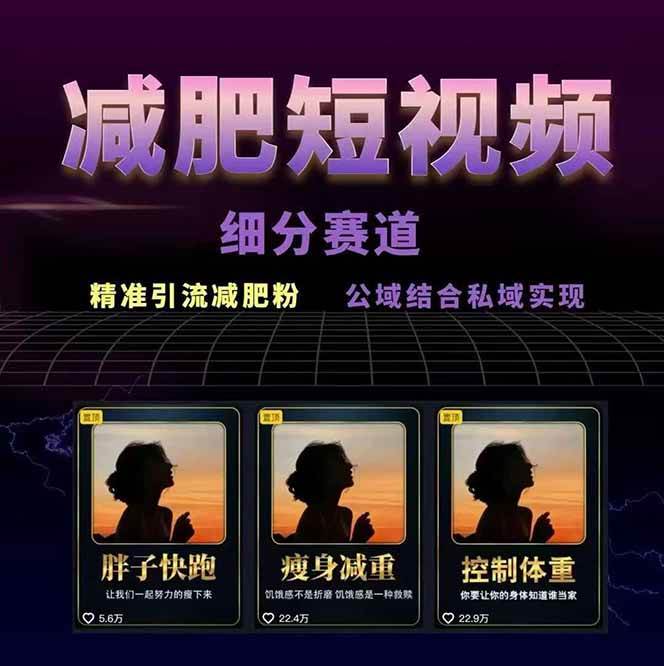 图片[2]-减肥短视频运营实战课：含素材制作、剪映教学，讲精准引流、变现设计与内容模板技巧-云创网
