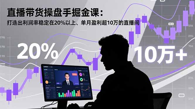 直播带货操盘手掘金课：打造出利润率稳定在20%以上、单月盈利超10万的直播间-云创网