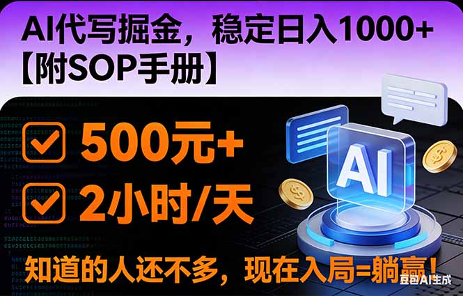 2026风口项目,AI代写掘金，稳定日入1000+，掌握核心技能【附SOP手册】-云创网