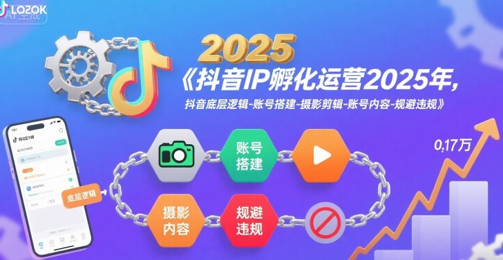 抖音IP孵化运营2025年，抖音底层逻辑-账号搭建-摄影剪辑-账号内容-规避违规-云创网