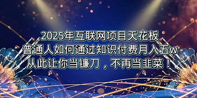 2025年互联网项目天花板，普通人如何通过卖项目实现逆风翻盘，月入5W＋！-云创网