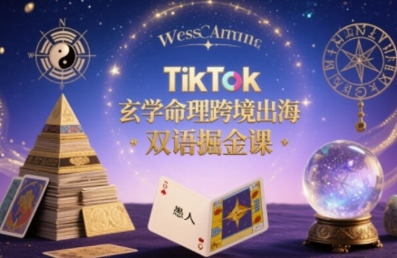 TikTok玄学命理跨境出海双语掘金课，手把手教你用命理知识精准直击海外用户痛点-云创网