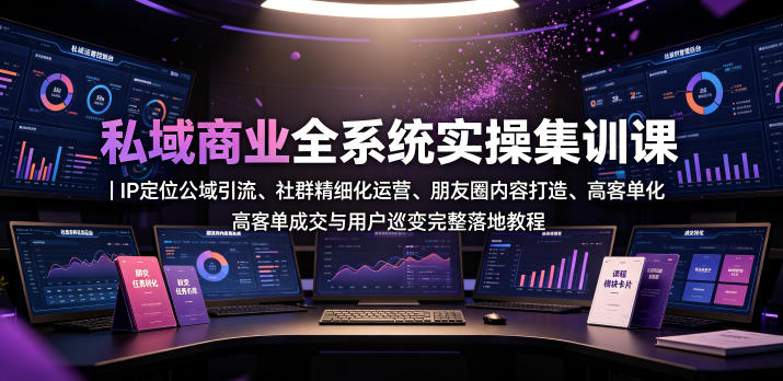 私域商业全系统实操课｜IP定位公域引流、社群精细化运营、朋友圈内容打造、高客单成交与用户裂变完整落地教程-云创网