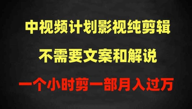 中视频计划影视纯剪辑，不需要文案和解说，一个小时剪一部，100%过原创月入过万【揭秘】-云创网