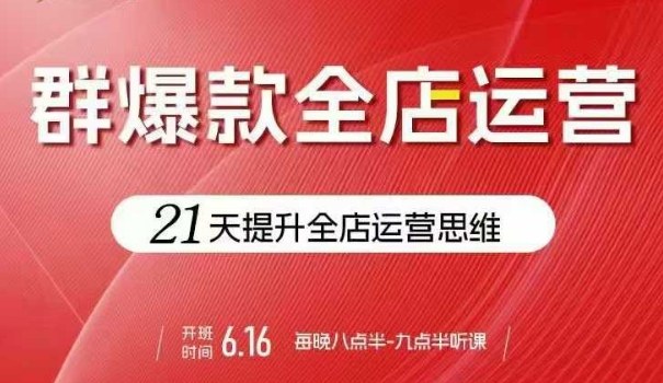 贾真电商群爆款全店运营，21天提升全店运营思维，起店、全店运营爆款不断-云创网