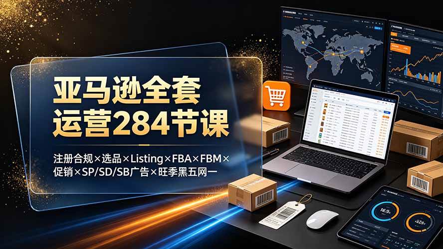 （19410期）亚马逊全套运营284节课：注册合规×选品×Listing×FBA×FBM×促销×SP/SD/SB广告×旺季黑五网一-云创网