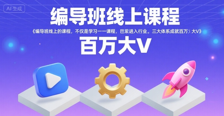 编导班线上课程，不仅是学习一门课程，更是进入一个行业，三大体系成就百万大V-云创网