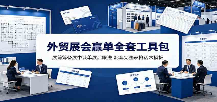 外贸展会赢单全套工具包：展前筹备展中谈单展后跟进，配套完整表格话术模板-云创网