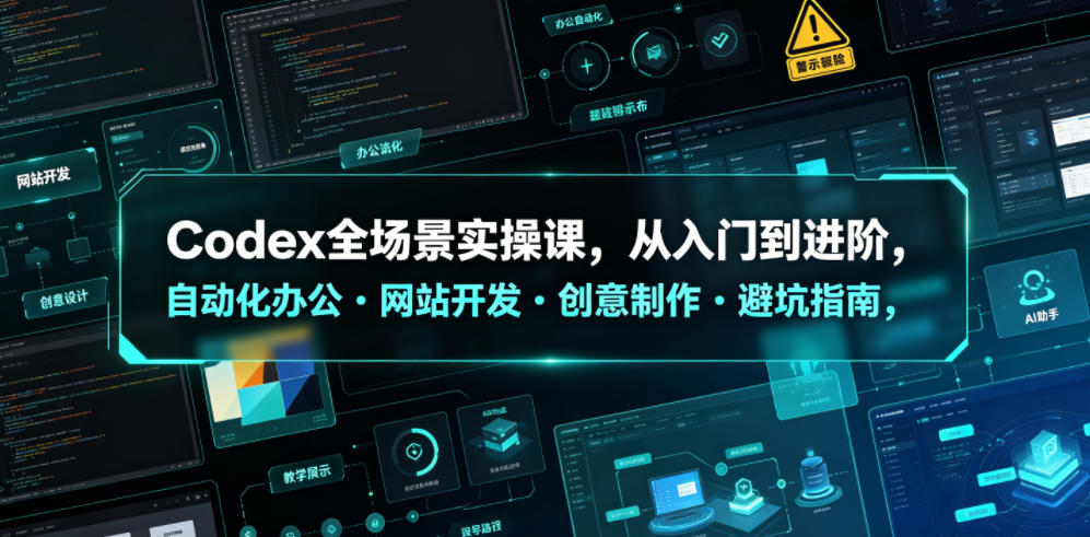 Codex全场景实操课，从入门到进阶，自动化办公・网站开发・创意制作・避坑指南，全流程教学-云创网