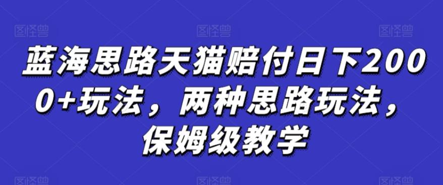 蓝海思路天猫赔付日下2000+玩法，两种思路玩法，保姆级教学【仅揭秘】-云创网
