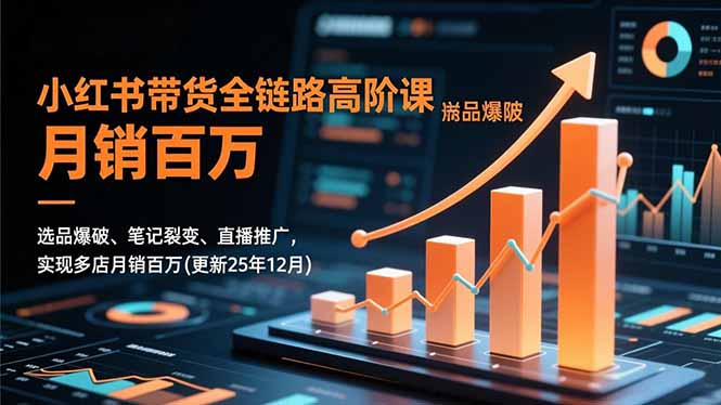 小红书带货全链路高阶课，选品爆破、笔记裂变、直播推广，实现多店月销百万(更新25年12月-云创网