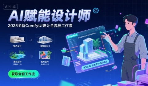 AI赋能设计师， 2025全新comfyui设计全流程工作流 ，室内-建筑-景观-美术，零基础直接上手-云创网
