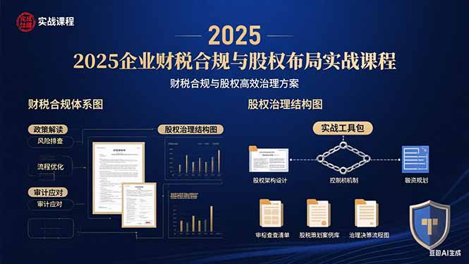 2025企业财税合规与股权布局的实战课程：财税合规与股权高效治理方案-云创网