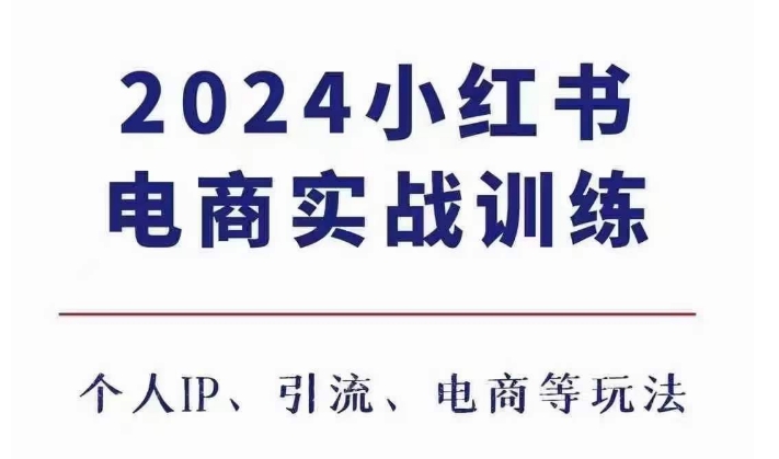 2024小红书电商3.0实战训练，包含个人IP、引流、电商等玩法-云创网