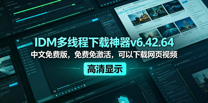 IDM多线程下载神器v6.42.64中文免费版，免费免激活，可以下载网页视频（例如飞书文档内的视频）-云创网