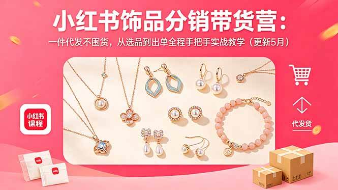 （18626期）小红书饰品分销带货营：一件代发不囤货，从选品到出单全程手把手实战教学（更新5月）-云创网