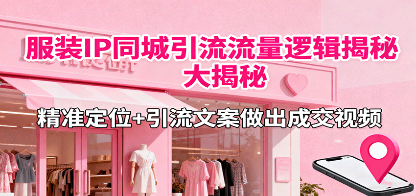 服装IP同城引流流量逻辑大揭秘，精准定位+引流文案做出成交视频-云创网