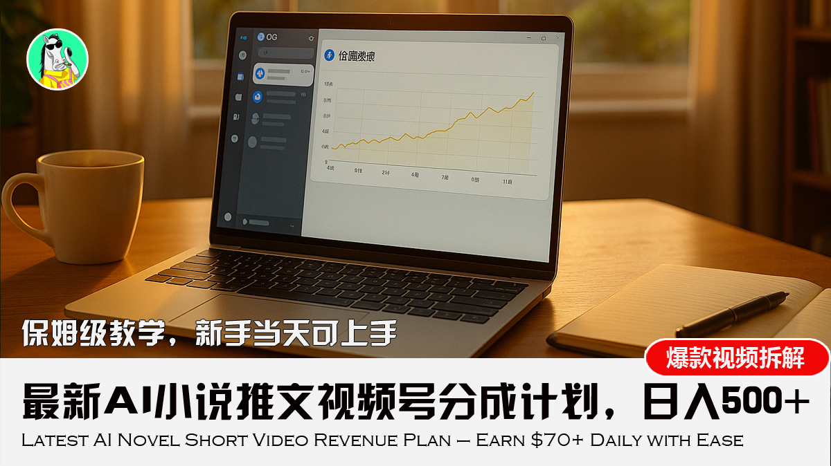 最新AI小说推文视频号分成计划，新手小白也能当天日入500+教程-云创网