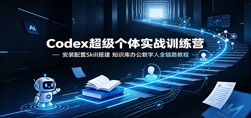 Codex超级个体实战训练营：安装配置Skill搭建，知识库办公数字人全链路教程-云创网