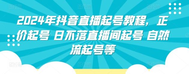 2024年抖音直播起号教程，正价起号 日不落直播间起号 自然流起号等-云创网