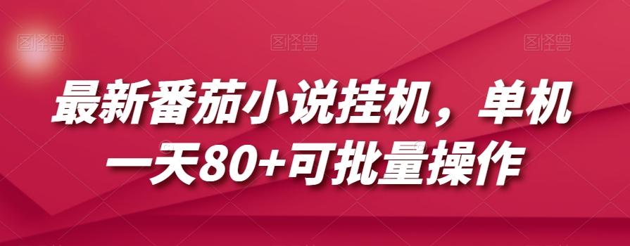 最新番茄小说挂机，单机一天80+可批量操作【揭秘】-云创网